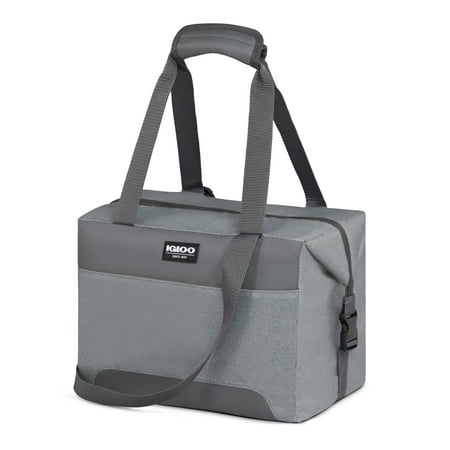 Igloo Snapdown Soft Sided 25 Can Cooler, Gray Twill with Ibiza Blue
