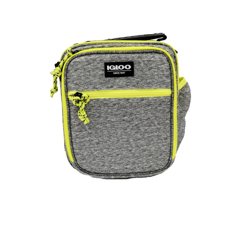 Igloo Vertical 5 Can Lunch Tote Insulated Heather Gray/Volt Yellow