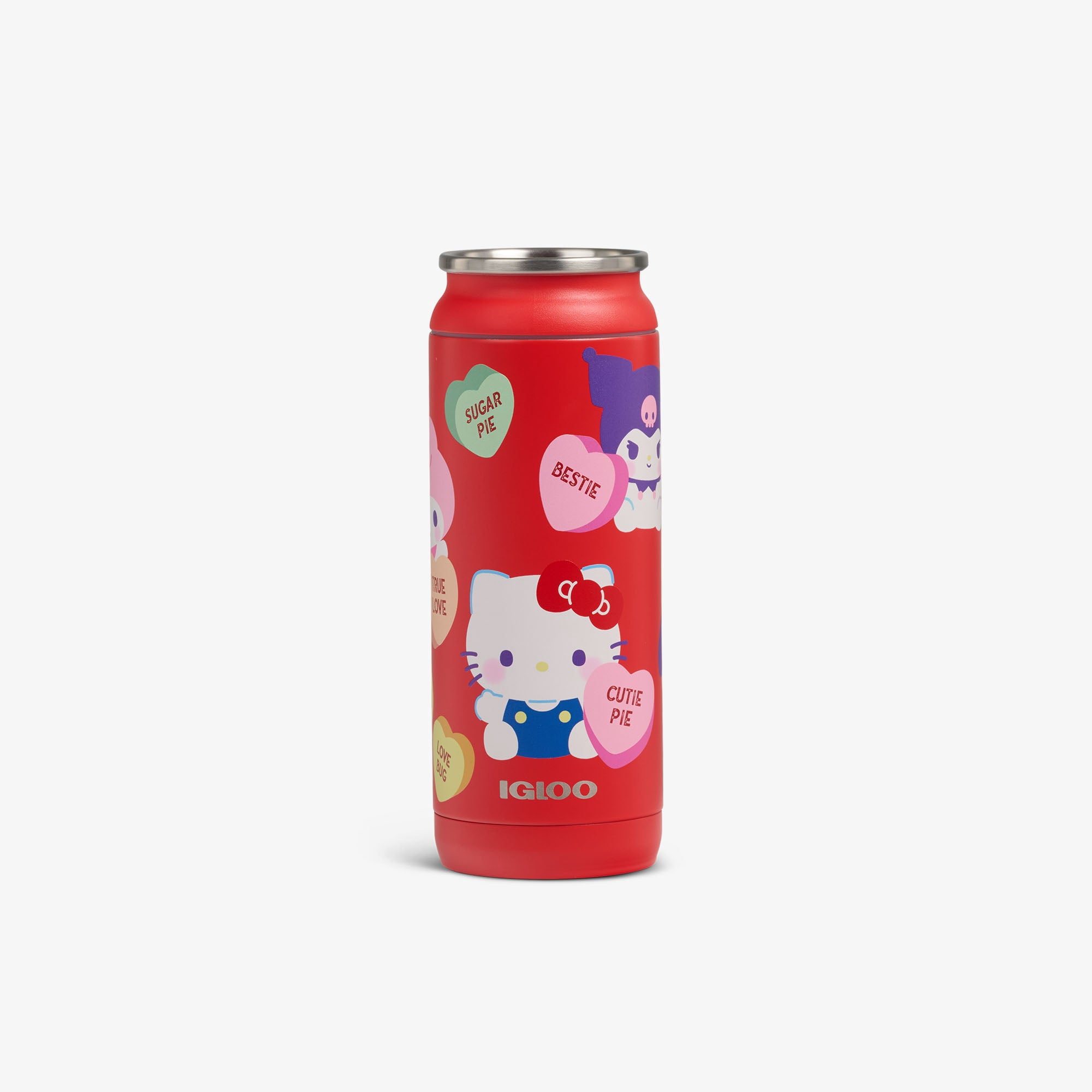 Igloo x Hello Kitty and Friends x Sweethearts Candies 16 oz. Double Wall Stainless Steel Can with Removable Leak-Proof Lid