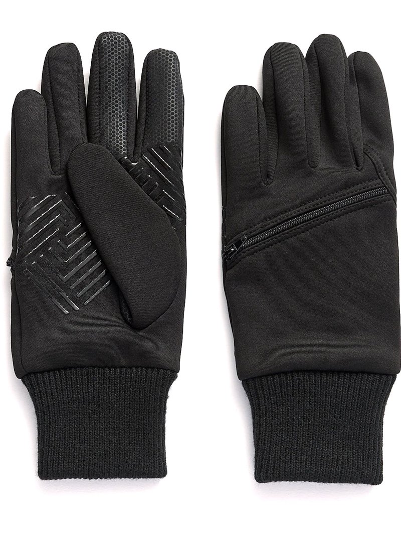 Igloos Men's Stretch Fleece Touch Gloves (Black, M/L) - Walmart.com