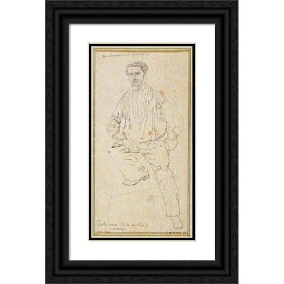 Ignace François Bonhomme 14x24 Black Ornate Framed Double Matted Museum Art Print Titled: ‘The Soldiers of the Industry’, the First Boreman of the Passy Well (1855-1861) (1855-1861