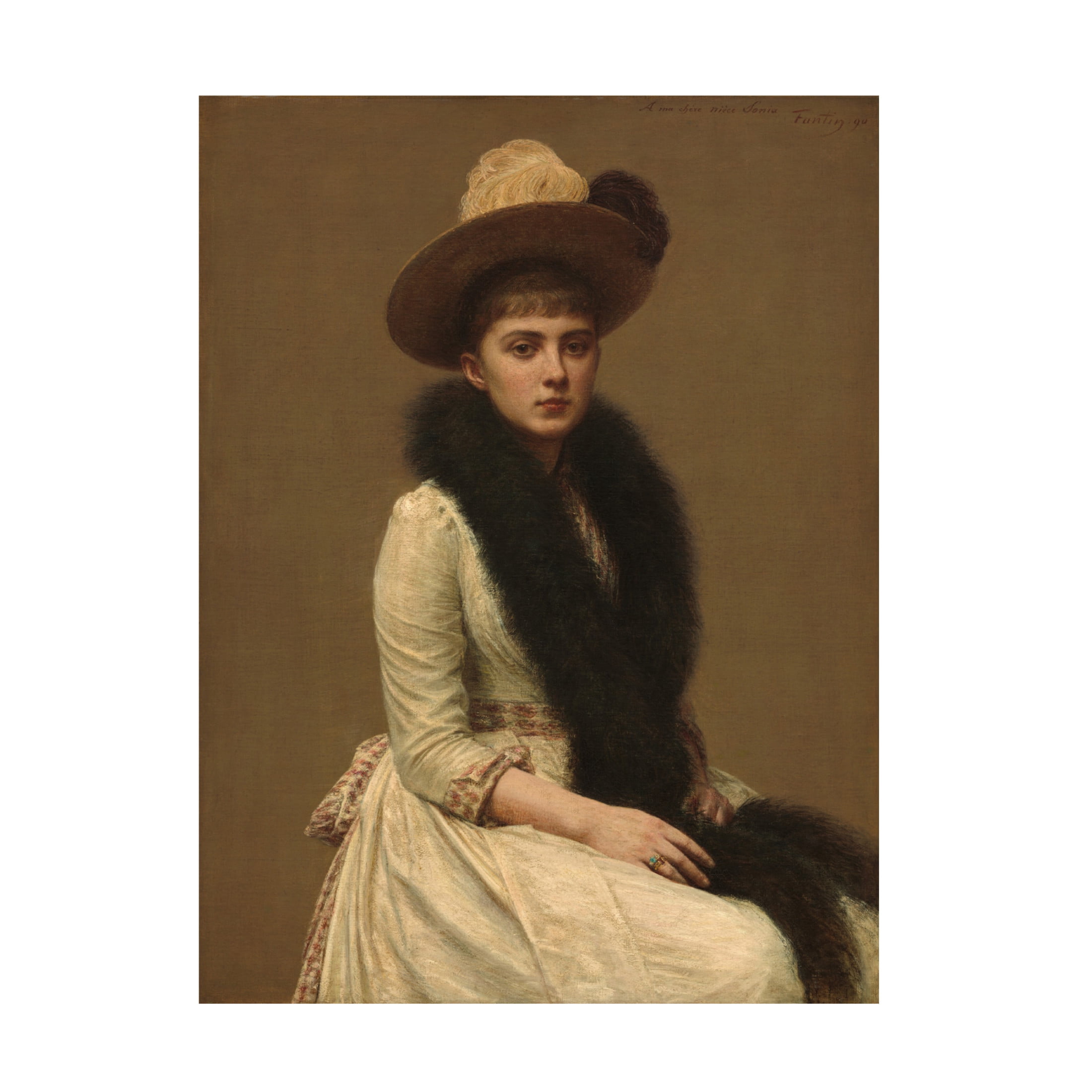 Ignace Henri Jean Fantin-Latour 'Portrait of Sonia, 1890' Canvas Art - 35 x 47 Inches