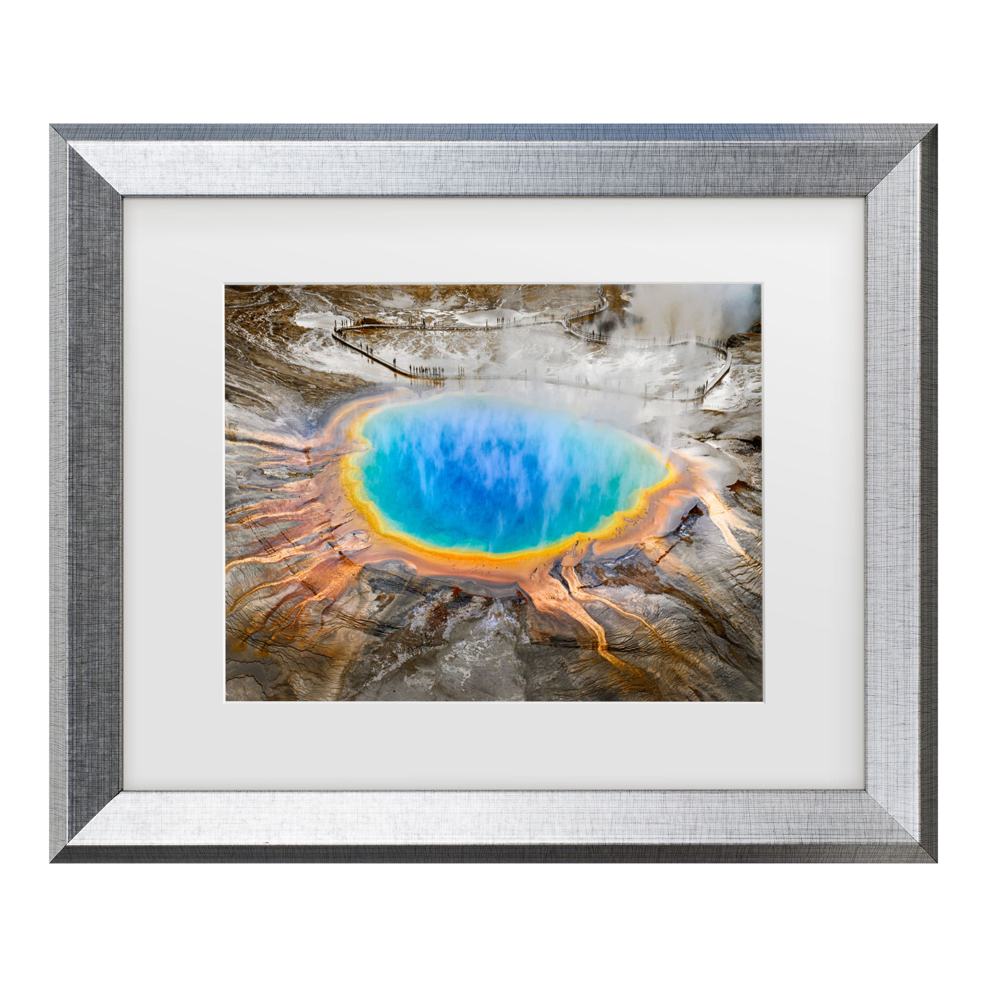 Ignacio Palacios 'Grand Prismatic Spring' Matted Framed Art