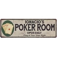 thumbnail image 1 of Ignacio's Poker Room 8x24 Metal Sign Game Decor 108240048220, 1 of 1