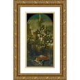 thumbnail image 1 of Ignaz Heinitz von Heinzenthal 14x24 Gold Ornate Framed and Double Matted Museum Art Print Titled - Hyaena, Antelope and Kasuar in a Cactus Landscape (1723), 1 of 4