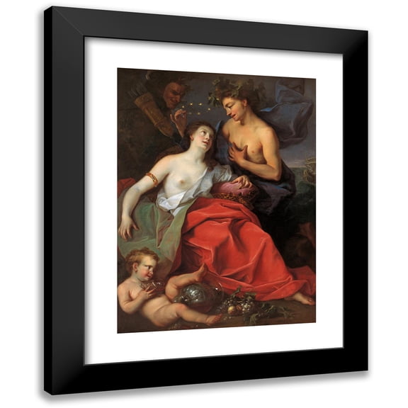 Ignazio Stern 11x14 Black Modern Framed Museum Art Print Titled - Bacchus and Ariadne (circa 1705)