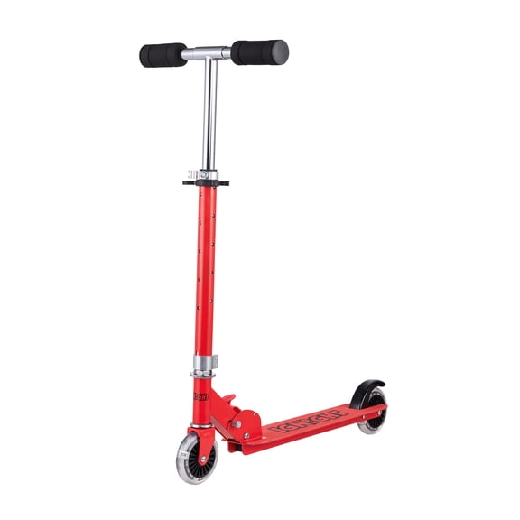 Ignight Kick Scooter with Light Up Wheels and Stem, Red Scooter for Kids Ages 5+