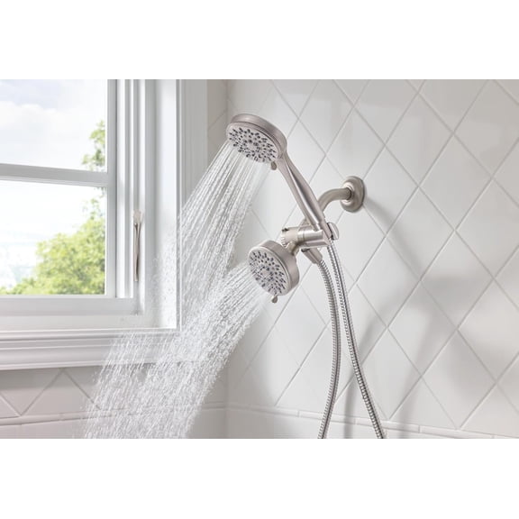 Ignite Brushed Nickel Five-Function Shower Spray Head with Handheld Showerhead, 20016SRN