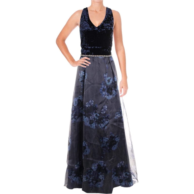 sachin and babi light blue dress Ignite Evenings Short Flutter Sleeve Surplice V-Neck Ruched Waist A-Line  Gown main image 1