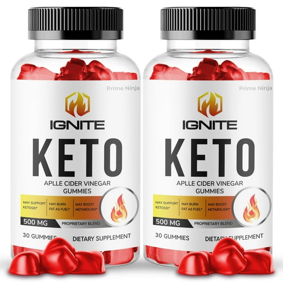 Ignite Keto ACV Gummies, Maximum Strength Formula Apple Cider Vinegar Official For Men and Women 2 Month Supply (2 Bottle)