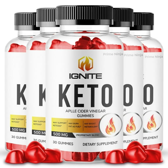 Ignite Keto ACV Gummies, Maximum Strength Formula Apple Cider Vinegar Official For Men and Women 5 Month Supply (5 Bottle)