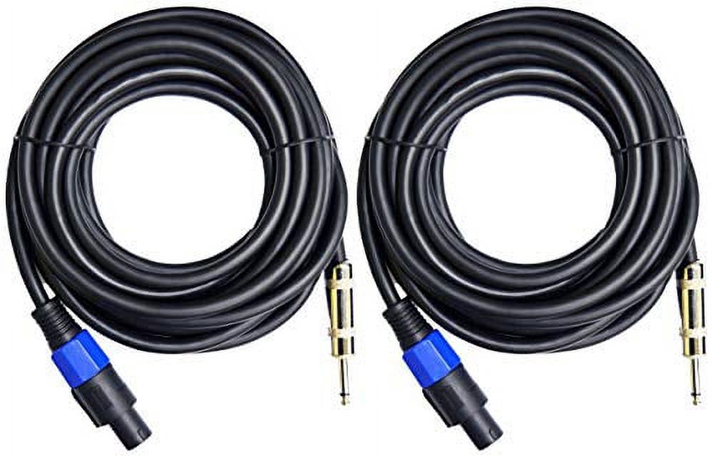Ignite Pro 2X Speakon to 1/4" 25 Ft. True 12 Gauge Wire AWG DJ/Pro Audio Speaker Cable, Pair - image 1 of 1