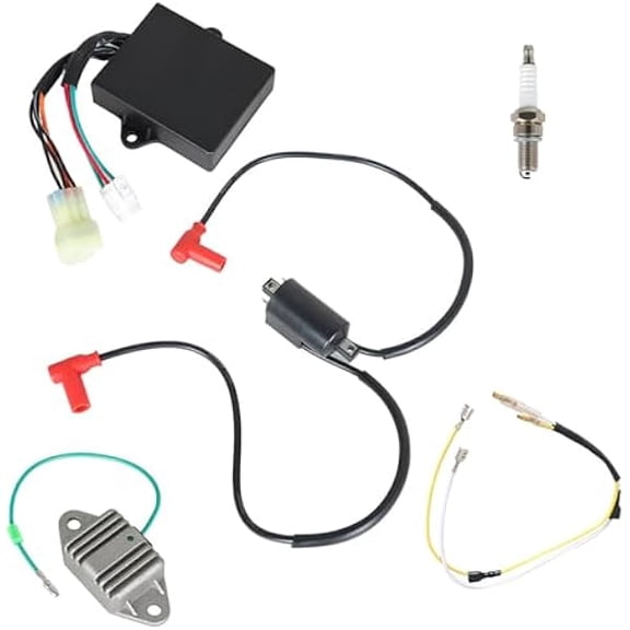 Igniter CDI Box, Ignition Coil, Regulator and Spark Plug Kit Replacement Compatible with Yamaha Banshee 350 YFZ350 19972006, Electrical System Support for ATV Riding and Maintenance