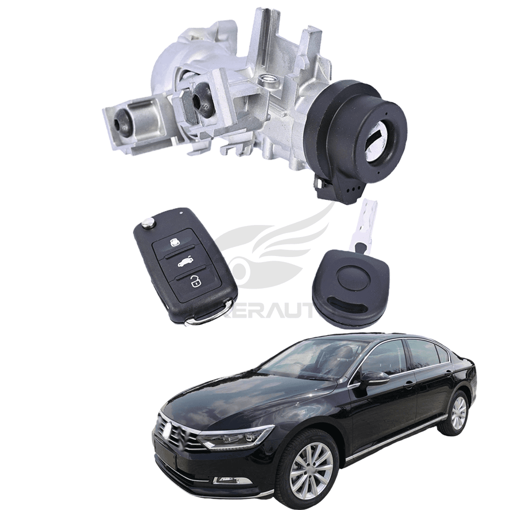 Ignition Barrel Lock Switch with Remote Key for Volkswagen (VW) Tiguan Passat 2012-2019 1K0905851B