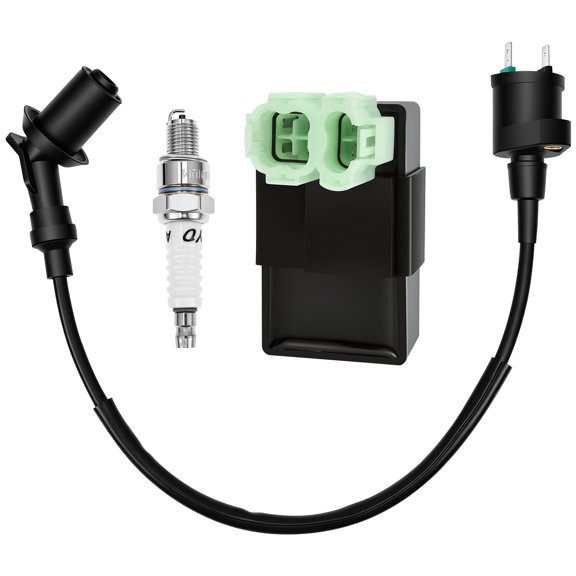 Ignition Coil 6 Pin AC CDI Box and Spark Plug Set for GY6 50-150cc Scooter ATV Go Kart Compact Ignition Coil Replacement for Replacement