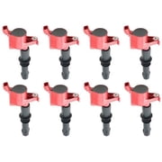 Ignition Coil Kit Set of 8 - Super Red Upgrade - Compatible with 2004 - 2008 Ford F150 5.4L V8 2005 2006 2007