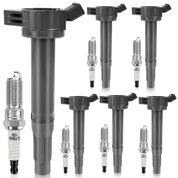 Ignition Coil Pack& Iridium Spark Plug for 3.5L V6 Toyota Sienna Avalon Camry Highlander Rav4 Venza Lexus RX350 ES350 RX450h 2007 2008 2009 2010 2011 2012 2013 2014 2015 OE 90919-A2007,UF487-Set of 6
