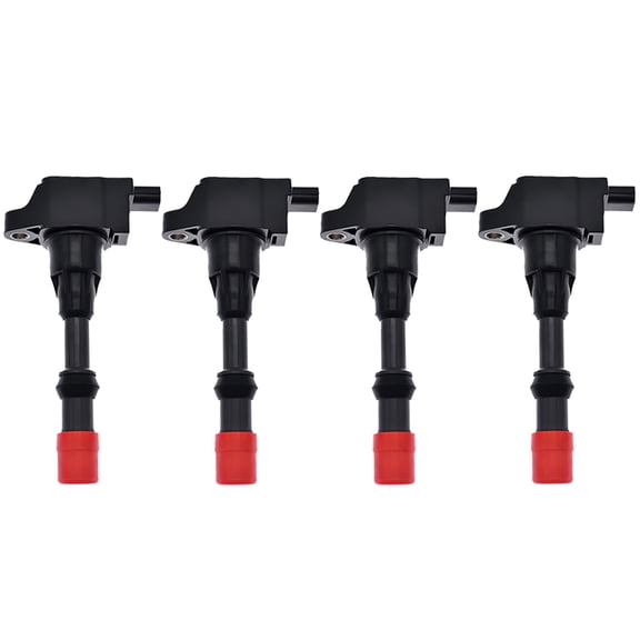 Ignition Coil Pack Set of 4 Compatible With Front Row Honda Fit II III 2002-2008 Civic VII VIII 2003-2012 Jazz II III 2002-2008 Mobilio 2001-2008 Replaces OEM 30520-PWA-003 CM11-109 UF373