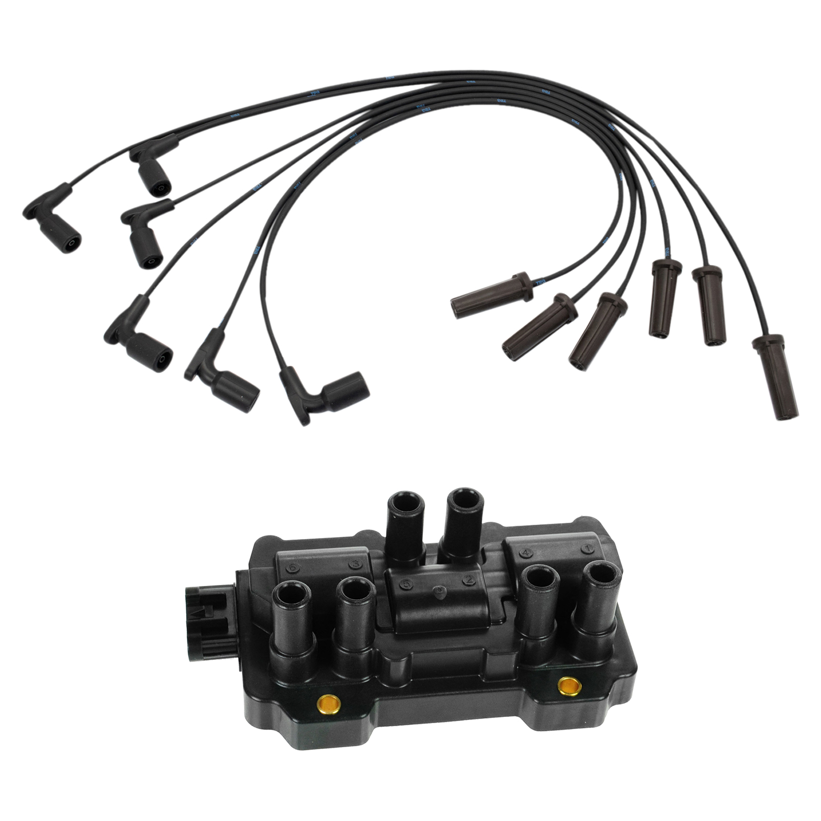 Ignition Coil Pack & Spark Plug Wire Kit Set for GM Truck Van New ICA65510