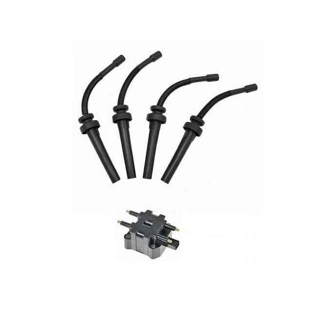 Ignition Coil Pack and Spark Plug Wire Set - Compatible with 2001 - 2010 Chrysler PT Cruiser L4 2.4L 2002 2003 2004 2005 2006 2007 2008 2009