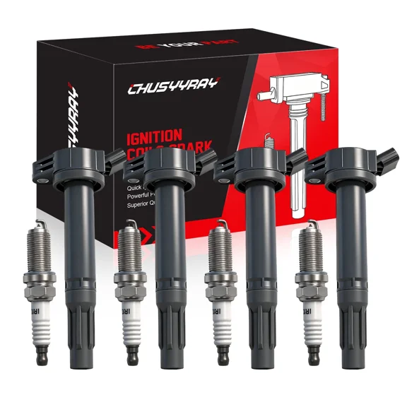 Ignition Coil Pack with Iridium Spark Plugs 4 Cylinder Set for Lexus LS460 GX460 4.6L V8 Engine Repair Kit