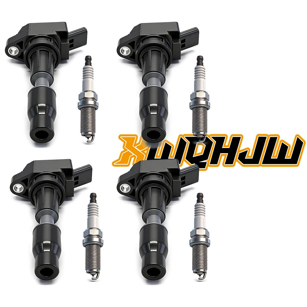 Ignition Coil Packs and Iridium Spark Plugs Kit Fit for Hyundai 2015-2019 Sonata