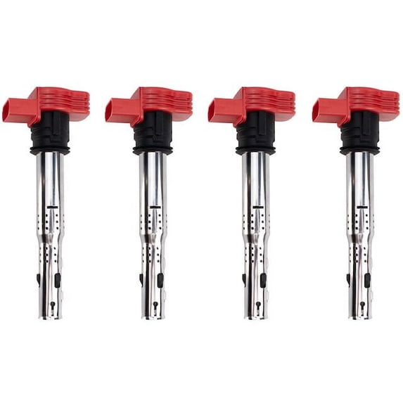 Ignition Coil Set 4 Piece - Compatible with 2005 - 2009, 2015 - 2016 Audi A4 Quattro 2.0L 4-Cylinder 2006 2007 2008 2010 2011 2012 2013 2014