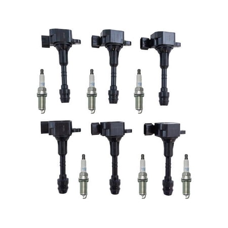 Ignition Coil Set with Spark Plugs 12 Piece - Compatible with 2007 - 2017 Nissan Frontier 4.0L V6 2008 2009 2010 2011 2012 2013 2014 2015 2016
