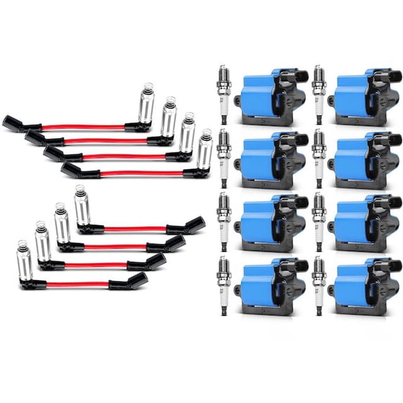 Ignition Coil Set with Spark Plugs 16 - Compatible with 2000 - 2005 Chevy Silverado 1500 4.8L V8 2001 2002 2003 2004