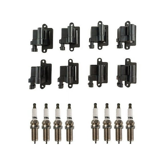 Ignition Coil Set with Spark Plugs 16 Piece - Compatible with 1999 - 2004 Chevy Silverado 2500 2000 2001 2002 2003