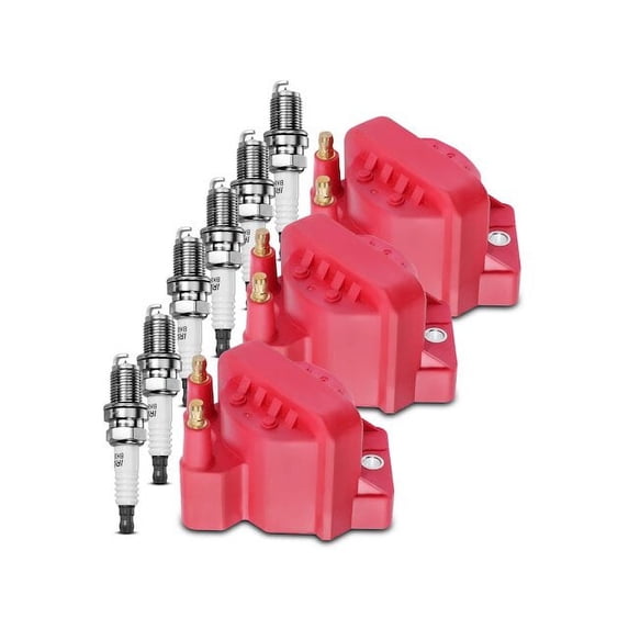 Ignition Coil Set with Spark Plugs 3 - Compatible with 1991 - 1993, 1995 - 1999 Buick Riviera 3.8L V6 - Autopart Premium