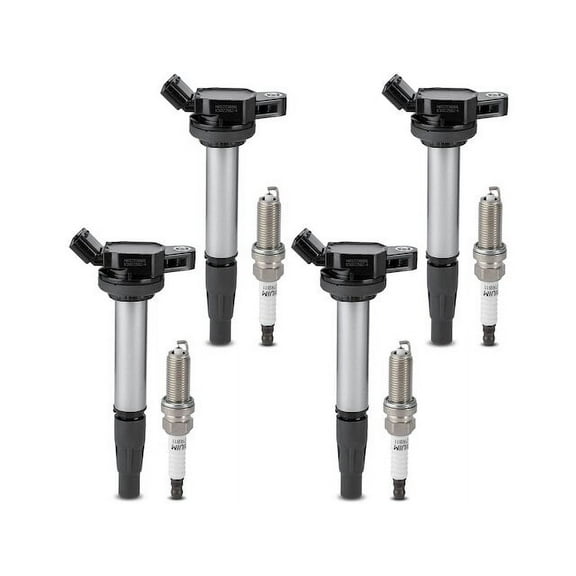 Ignition Coil Set with Spark Plugs 4 - Compatible with 2009 - 2017 Toyota Corolla 1.8L 4-Cylinder 2010 2011 2012 2013 2014 2015 2016