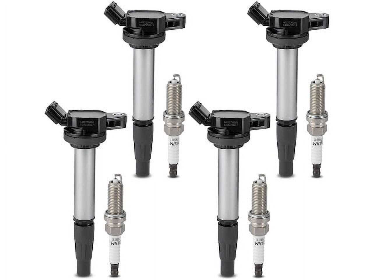 Ignition Coil Set with Spark Plugs 4 - Compatible with 2010 - 2015 Toyota Prius 1.8L 4-Cylinder - Autopart Premium
