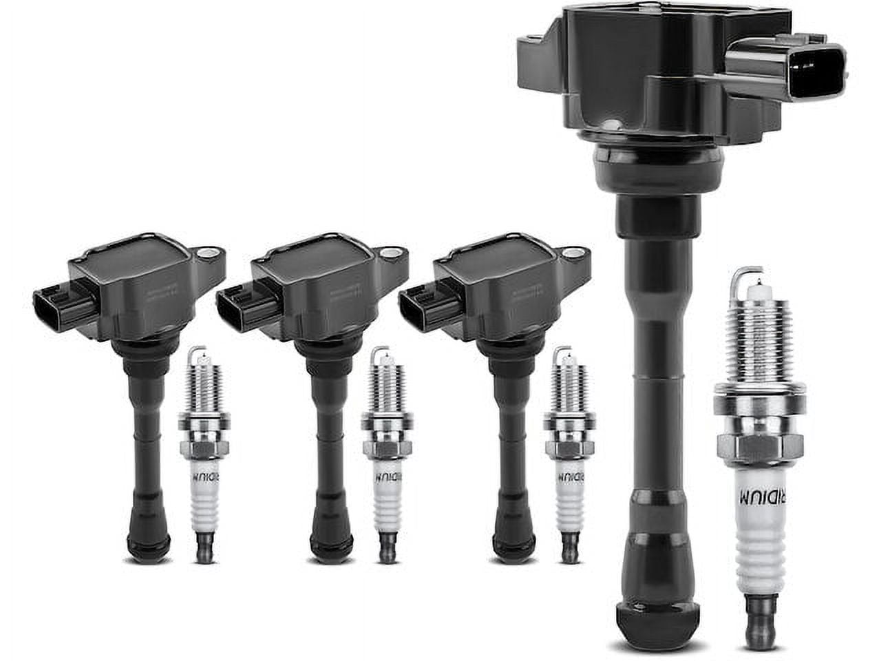 Ignition Coil Set with Spark Plugs 4 - Compatible with 2011 - 2014 Nissan Juke 1.6L 4-Cylinder - Autopart Premium
