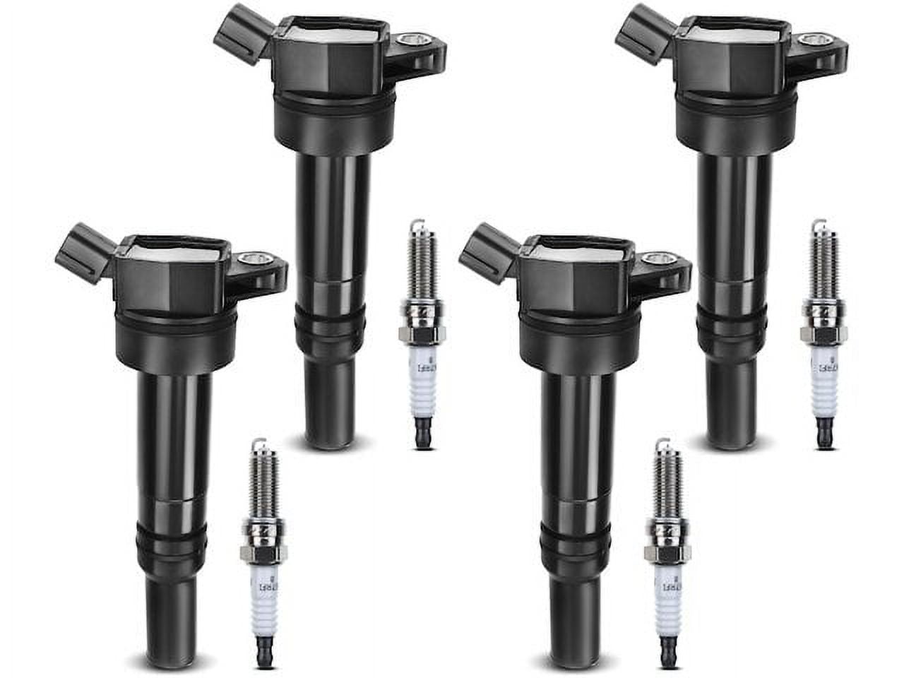Ignition Coil Set with Spark Plugs 4 - Compatible with 2013 - 2014 Hyundai Elantra Coupe