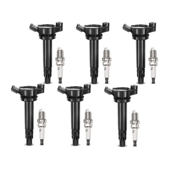 Ignition Coil Set with Spark Plugs 6 - Compatible with 2006 - 2008 Lexus RX400h Base 3.3L V6 - Autopart Premium