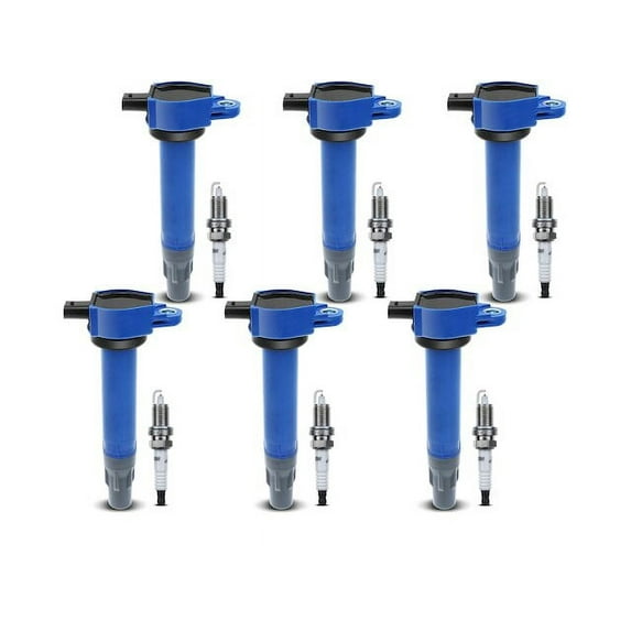 Ignition Coil Set with Spark Plugs 6 - Compatible with 2007 - 2008 Chrysler Pacifica 4.0L V6