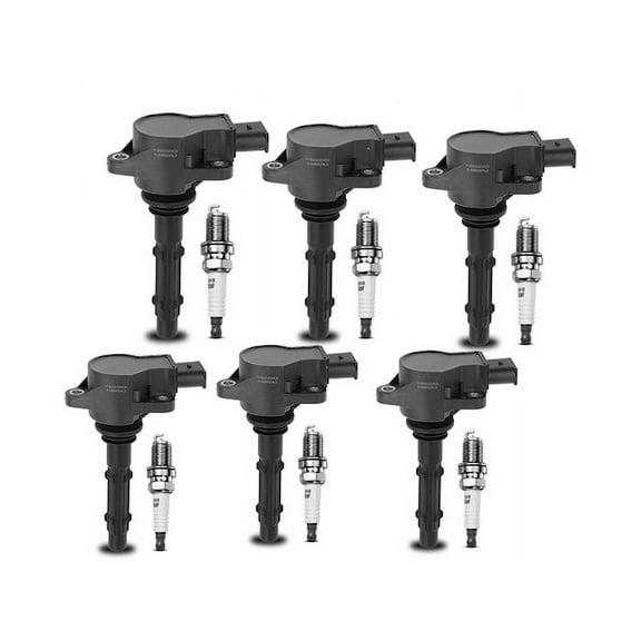 Ignition Coil Set with Spark Plugs 6 - Compatible with 2008 - 2012 Mercedes-Benz C300 2009 2010 2011