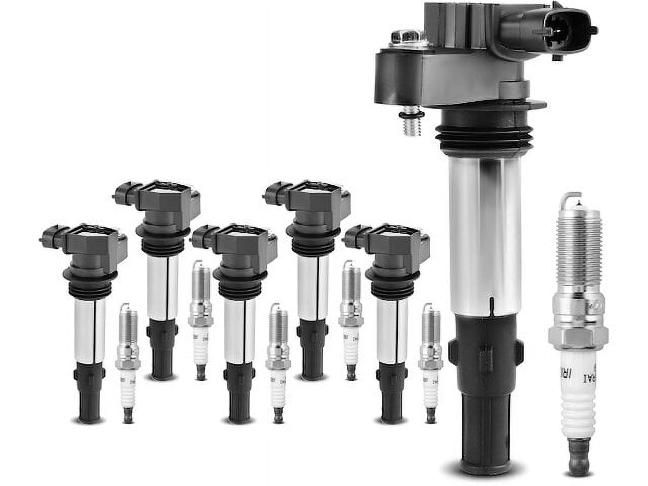 Ignition Coil Set with Spark Plugs 6 Compatible with 2009 GMC Acadia