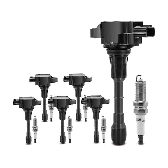 Ignition Coil Set with Spark Plugs 6 - Compatible with 2014 - 2015 INFINITI Q50 3.7L V6 - Autopart Premium