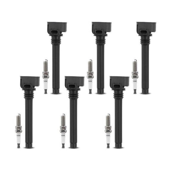 Ignition Coil Set with Spark Plugs 6 - Compatible with 2018 Jeep Wrangler 3.6L V6 - Autopart Premium