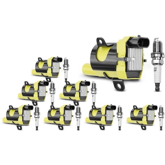 Ignition Coil Set with Spark Plugs 8 - Compatible with 1999 - 2006 Chevrolet Silverado 1500 - Autopart Premium