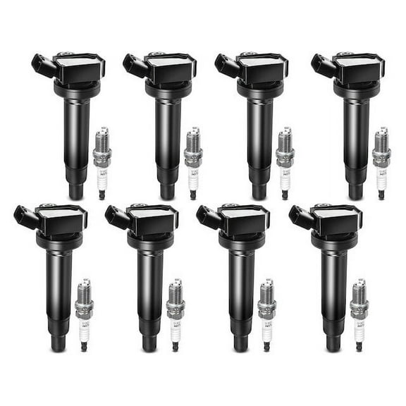 Ignition Coil Set with Spark Plugs 8 - Compatible with 2000 - 2009 Toyota Tundra 4.7L V8 2001 2002 2003 2004 2005 2006 2007 2008