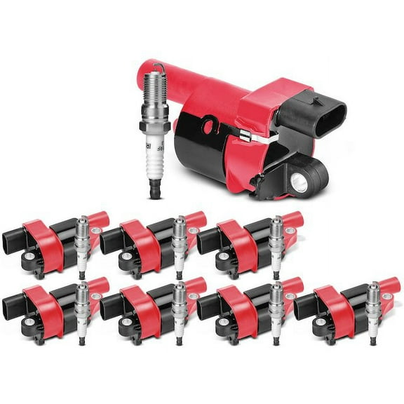 Ignition Coil Set with Spark Plugs 8 - Compatible with 2007 - 2013 GMC Sierra 1500 2008 2009 2010 2011 2012