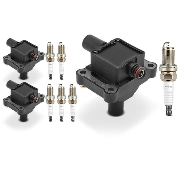Ignition Coil Set with Spark Plugs 9 - Compatible with 1994 - 1997 Mercedes-Benz C280 2.8L 6-Cylinder 1995 1996