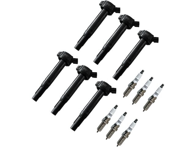 Ignition Coil Set with Spark Plugs - Compatible with 2008 - 2016 Toyota Highlander 3.5L V6 - Replacement