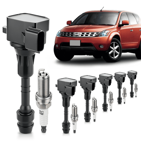 Ignition Coil & Spark Plug - Compatible with 2005 - 2019 Nissan Frontier 4.0L V6 2006 2007 2008 2009 2010 2011 2012 2013 2014 2015 2016 2017 2018