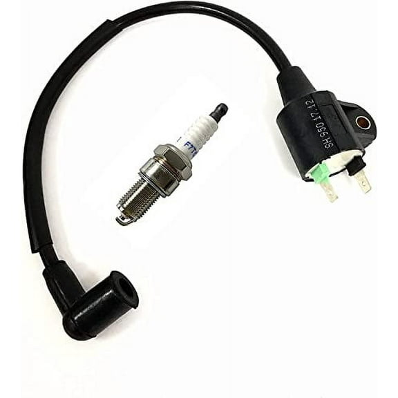 Ignition Coil Spark Plug for Harbor Freight Storm Cat 60338 69381 For Tail Gator 63CC 800 900W 63025 63024 For Pulsar PG1202S For ETQ950 For PowerPro 1000 Watts 2HP 2-Cycle 63cc 64cc Gas Generator