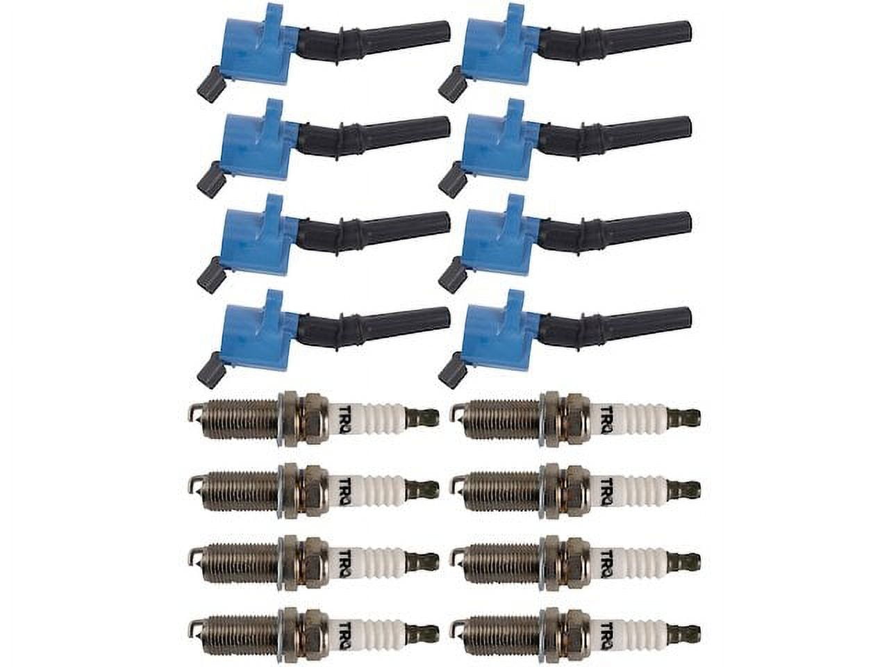 Ignition Coil and Spark Plug Kit 16 Piece - Compatible with 1999 - 2019 Ford E-350 Super Duty 2000 2001 2002 2003 2004 2005 2006 2007 2008 2009 2010 2011 2012 2013 2014 2015 2016 2017 2018