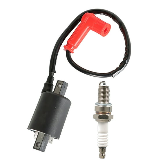 Ignition Coil Spark Plug Kit Fit for Yamaha G2 1985-1991, G5 1990-1995 Gas Golf Cart J38-82310-20-00 JF2-82310-00-00 BR8ES 99999-02368-00